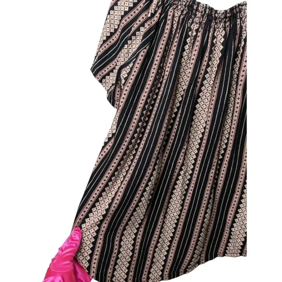 LOFT Womens Boho Striped Scoop Neck/Off the Shoulder Smocked Striped Top Size M - Picture 4 of 12